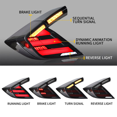LED MUGEN STYLE TAILLIGHTS FOR HONDA CIVIC 10TH GEN (2017-2021)