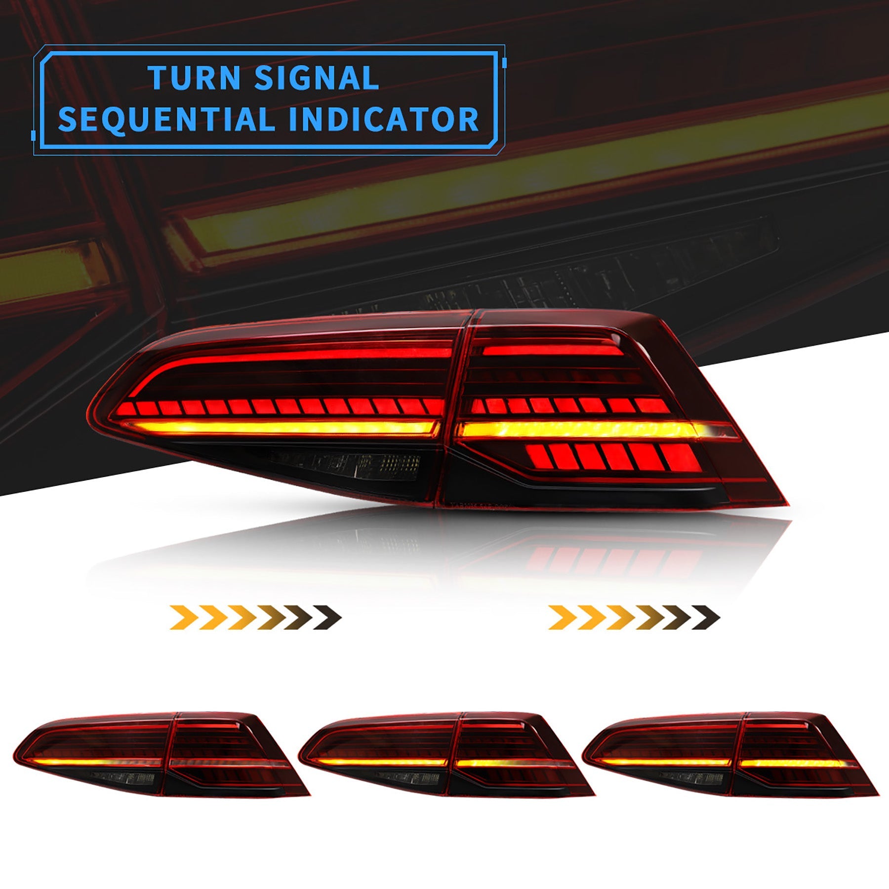 LED SEQUENTIAL TAILLIGHTS FOR VOLKSWAGEN GOLF 7 MK7-MK7.5 (2013