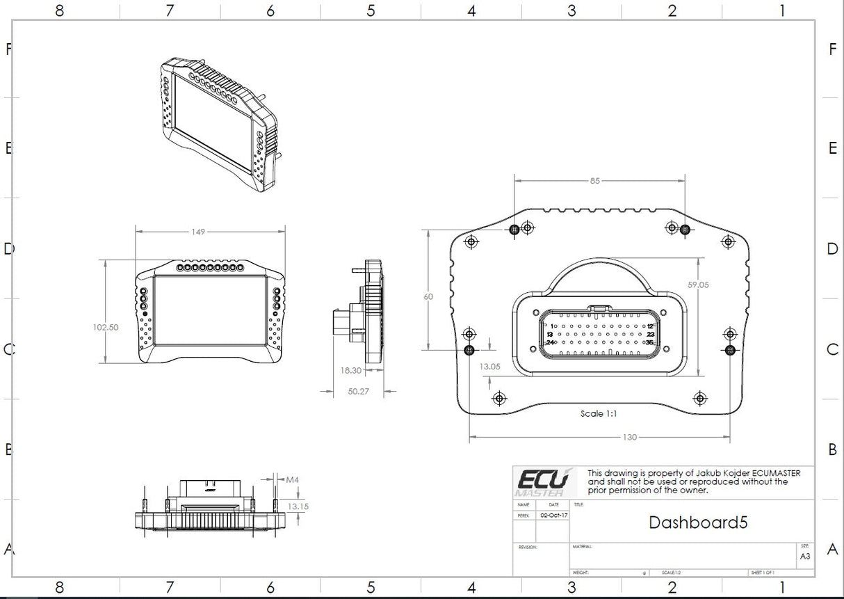 ECUMaster ADU5 Advanced Display Unit