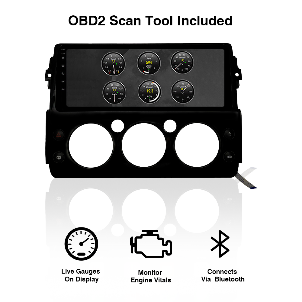 TOYOTA FJ CRUISER (2007-2018) TOUCHSCREEN HEAD UNIT DISPLAY + BUILT-IN WIRELESS CARPLAY & ANDROID AUTO