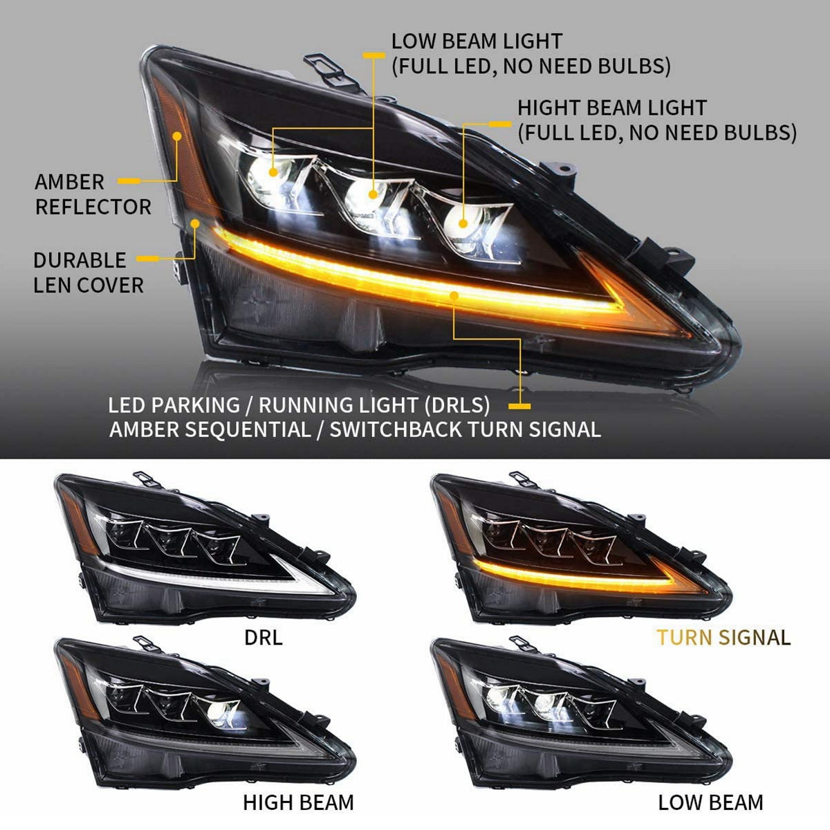 LED HEADLIGHTS FOR LEXUS IS250/IS350/ISF – Racing Display