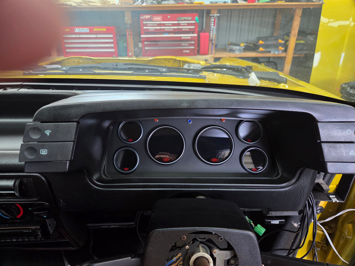 display:Round analog-style gauges